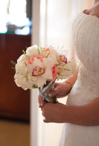 Wedding bouquet with large Maui orchids